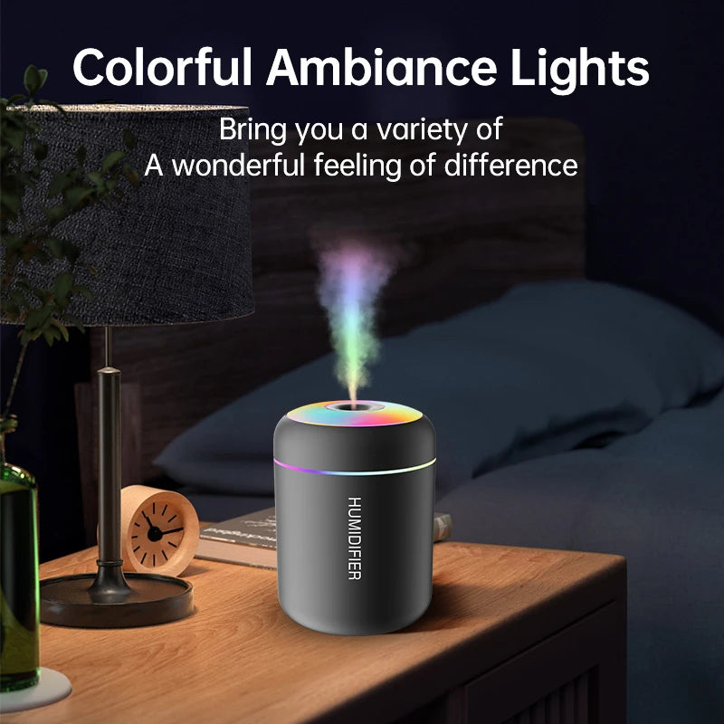 180ML Mini USB Air Humidifier – Electric Aroma Diffuser with LED Lights