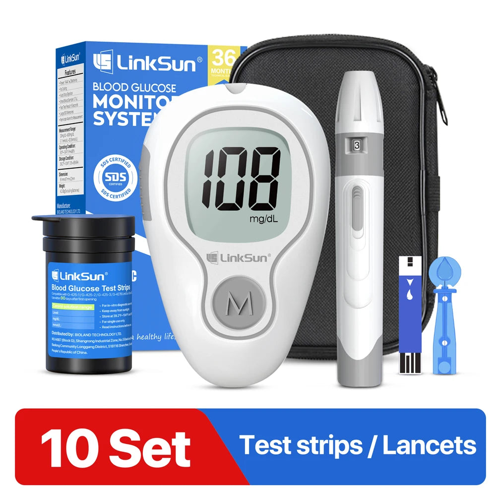 LinkSun Blood Glucose Meter G-425-3 with No-Code Test Strips