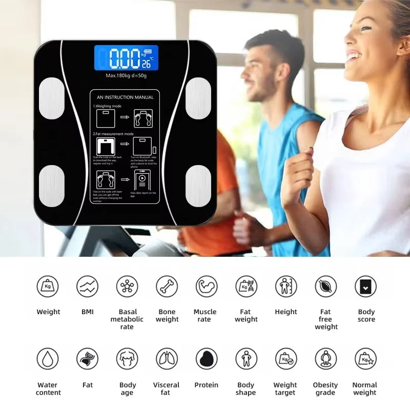 Smart Bluetooth Body Fat Electronic Scale with App & Charging